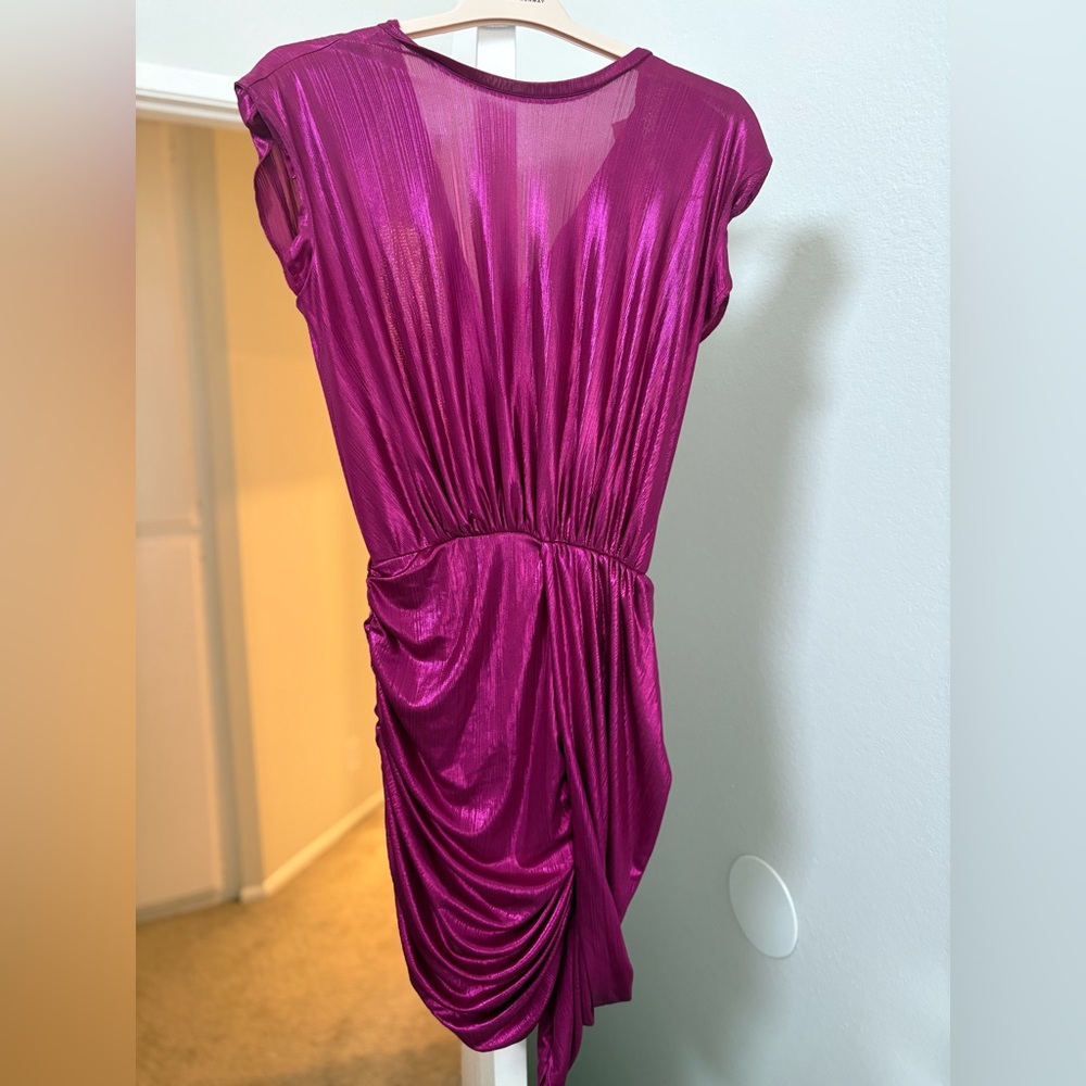 Gigiis Douzen Mini hot pink metallic dress